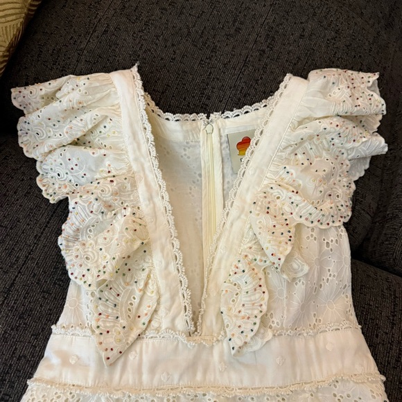 Farm Rio Eyelet Patch Beaded Mini Dress Size Small Retail $375
Amazing Condition - Picture 11 of 16